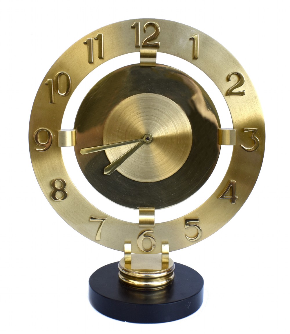 Art Deco Modernist Mantle Clock By Bayard, c1930