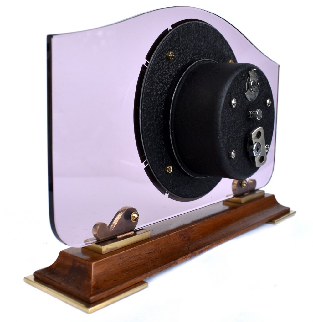 Art Deco Glass & Mirror 8 Day Mantle Clock, 1930  View VI