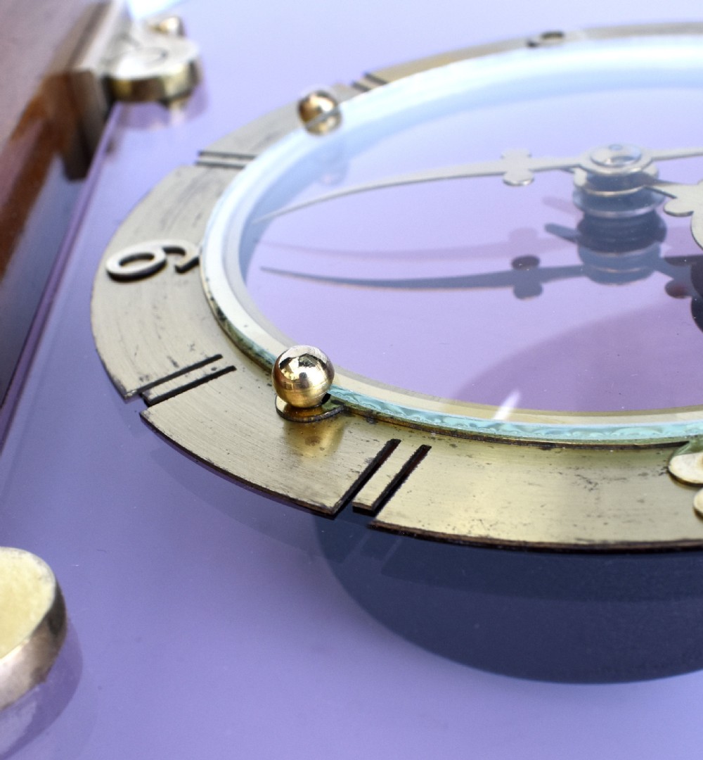 Art Deco Glass & Mirror 8 Day Mantle Clock, 1930  View VIII