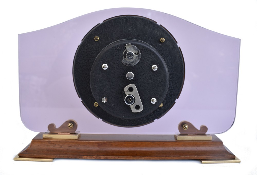 Art Deco Glass & Mirror 8 Day Mantle Clock, 1930  View IX