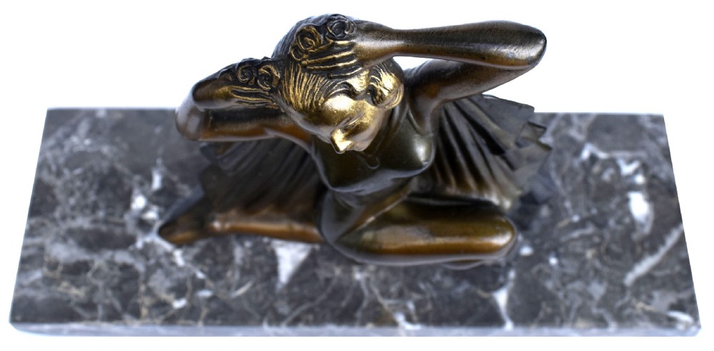 Art Deco Spelter Lady Figural Dancer Signed Molin, c1930  View VII