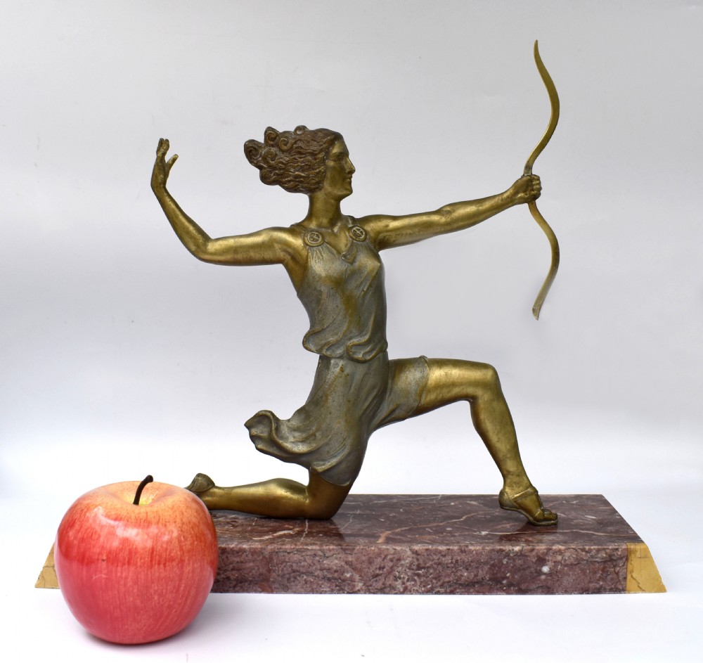Art Deco Sculpture On Marble By Pierre Le Fagay, c1930 View VII
