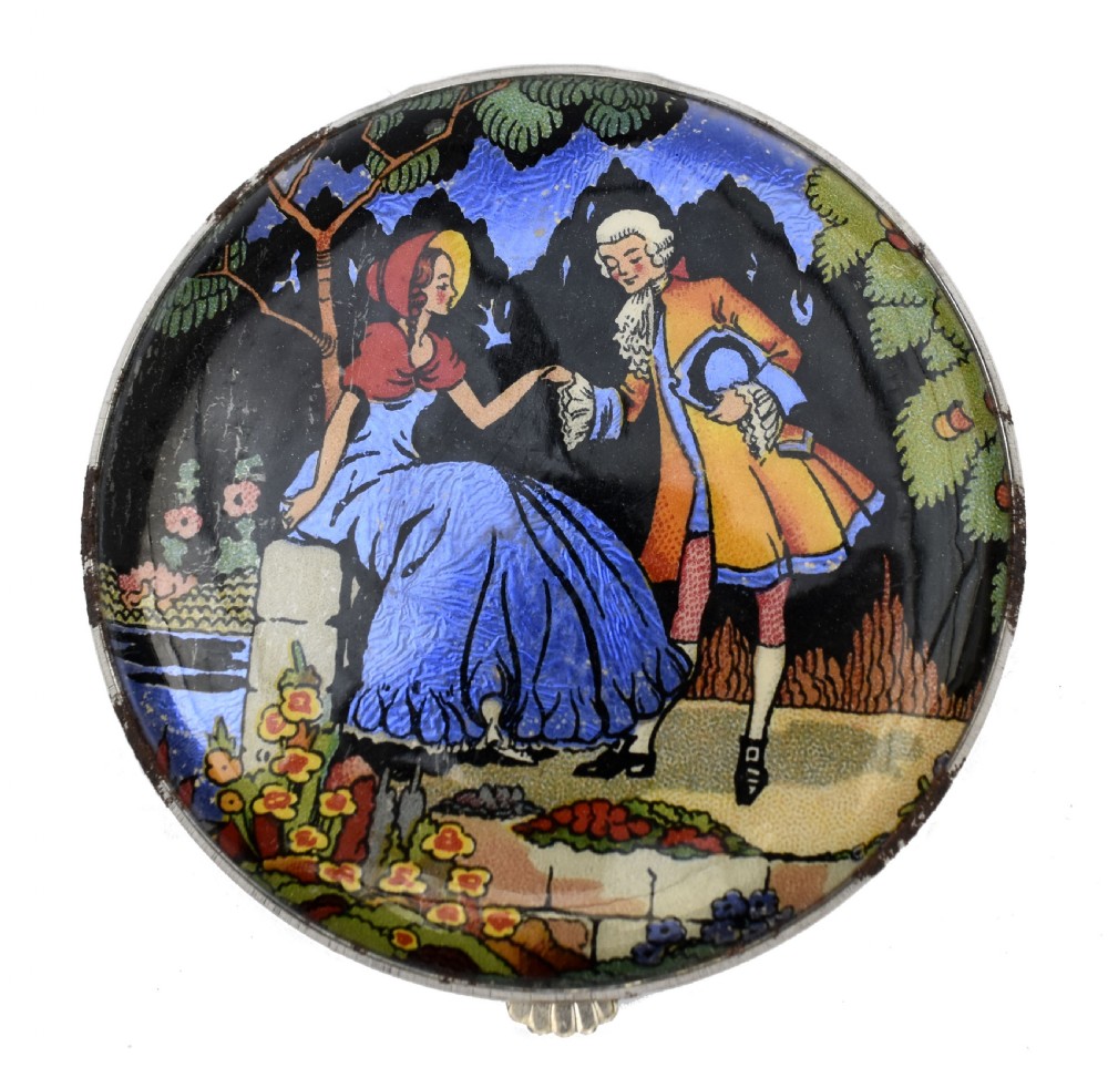 Art Deco Powder Compact CRINOLINE LADY By Gwenda , Unused, c1930