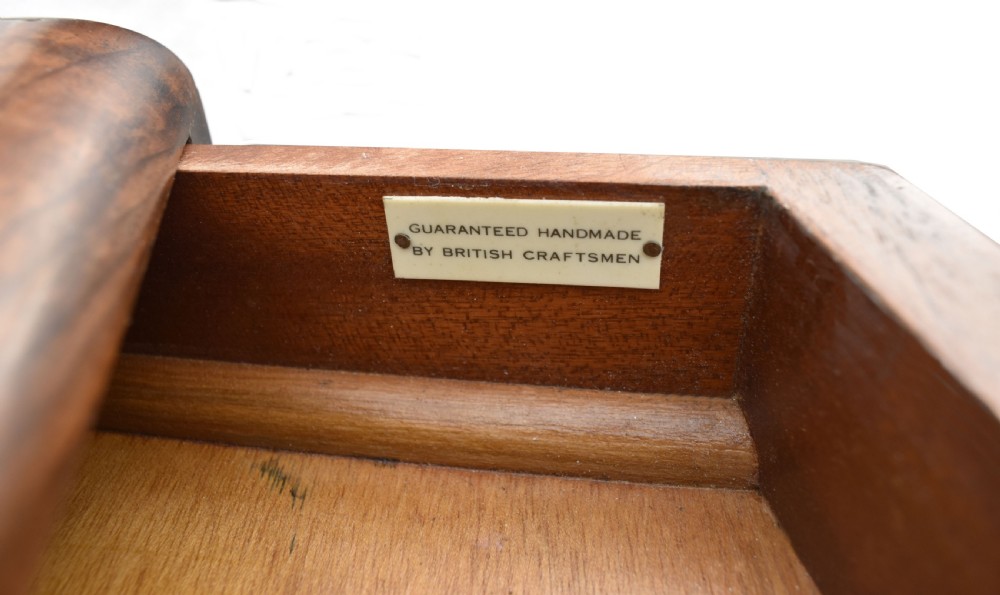 Art Deco English Burr Walnut Chest Of Five Drawers,  c1930's  View III