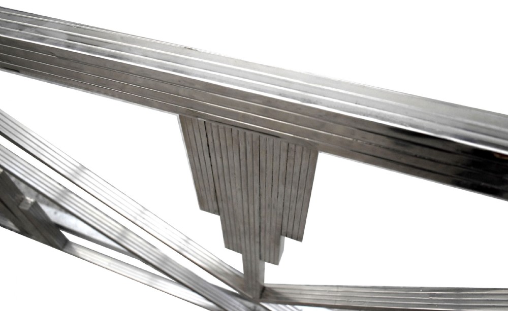 Art Deco Skyscraper Chrome Framed Double Bed, c1930 View VII