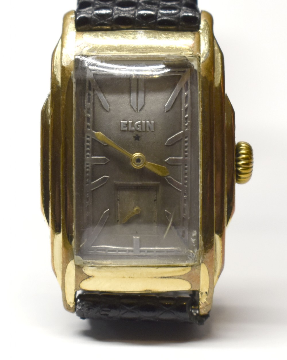 Art Deco Gents 14k Gold Filled Watch By Elgin , 1934