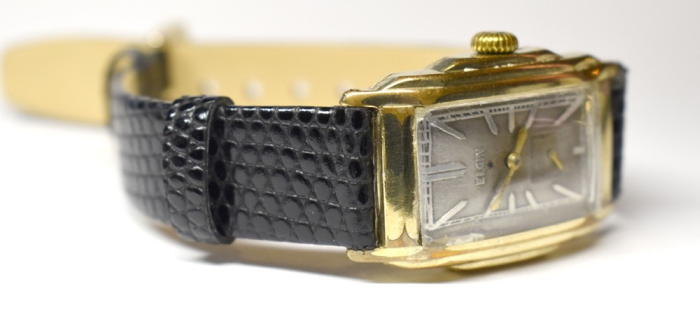 Art Deco Gents 14k Gold Filled Watch By Elgin , 1934 View VII