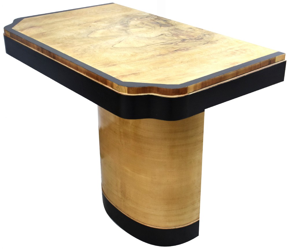 Art Deco Blonde Console Side Table, English, c1930 View II