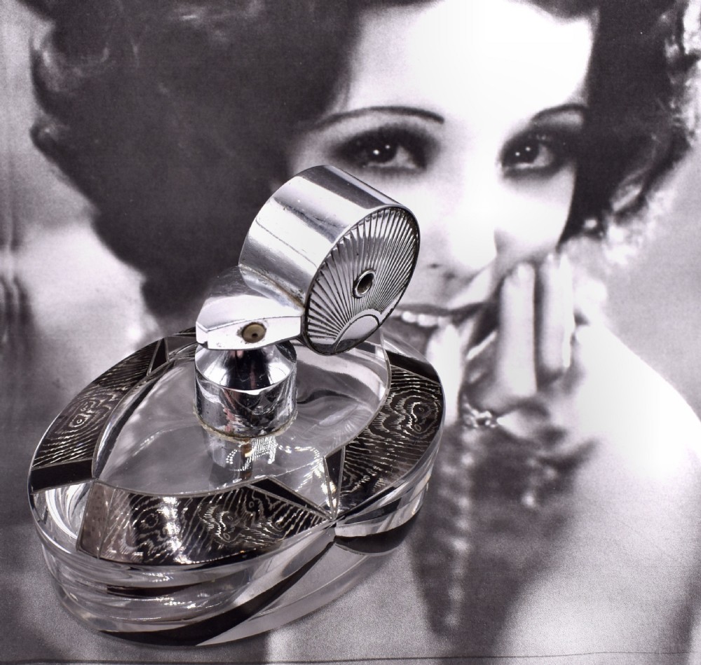 Art Deco Glass & Enamel Ladies Perfume Atomizer, c1930 View II