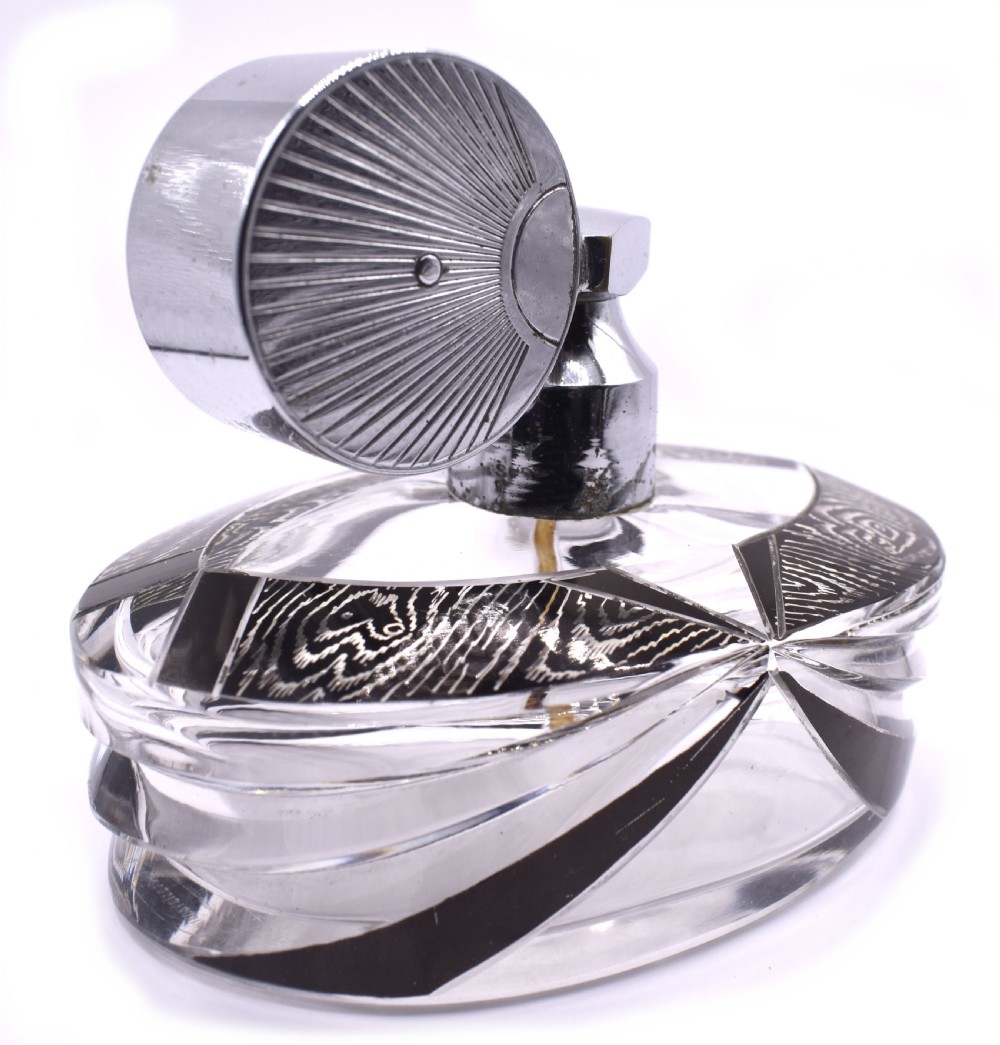 Art Deco Glass & Enamel Ladies Perfume Atomizer, c1930 View V