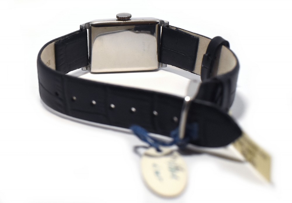 Art Deco 1930's Gents Chrome Wristwatch, Never Used, Newly Serviced View III