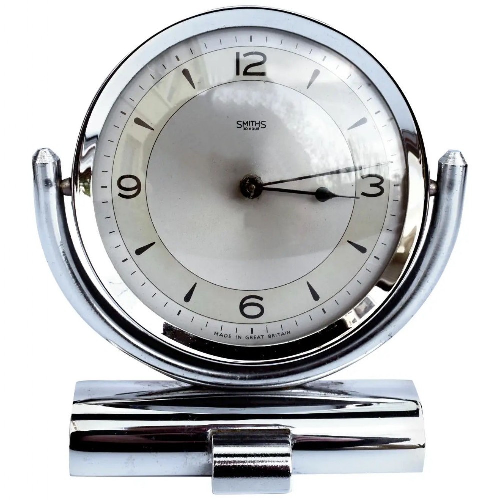 Art Deco Smiths Chrome Table Clock, circa 1930