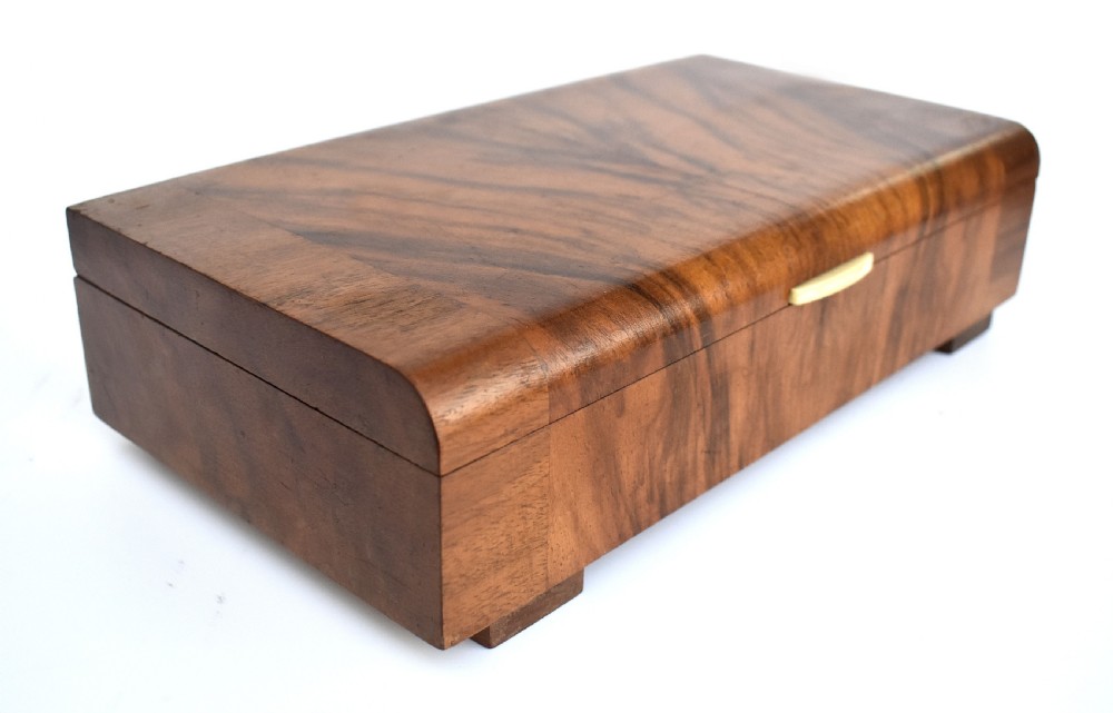 Art Deco Walnut & Bakelite Rectangular Box, English, c1930 View III