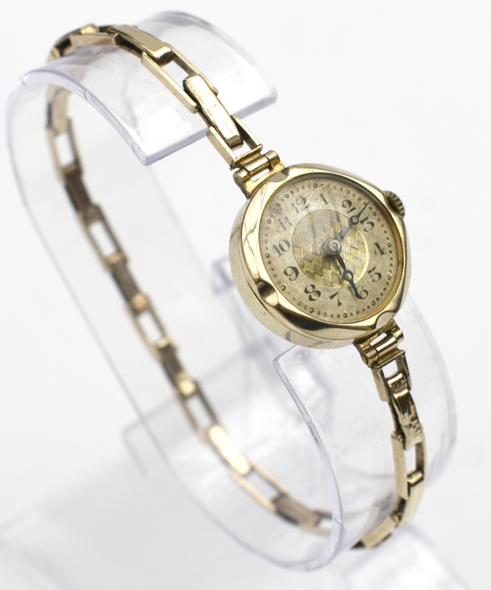 Art Deco Rolled Gold Harlequin Dial 15 Jewels Ladies Watch View III