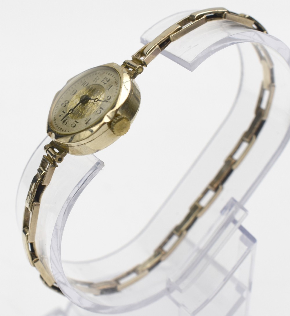 Art Deco Rolled Gold Harlequin Dial 15 Jewels Ladies Watch View IV