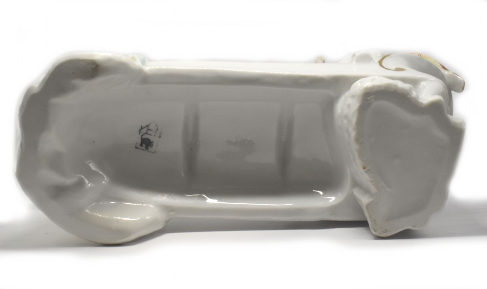Art Deco Porcelain Reclining Lady With Parrot By Hertwig Katzhutte, c1930 View IV