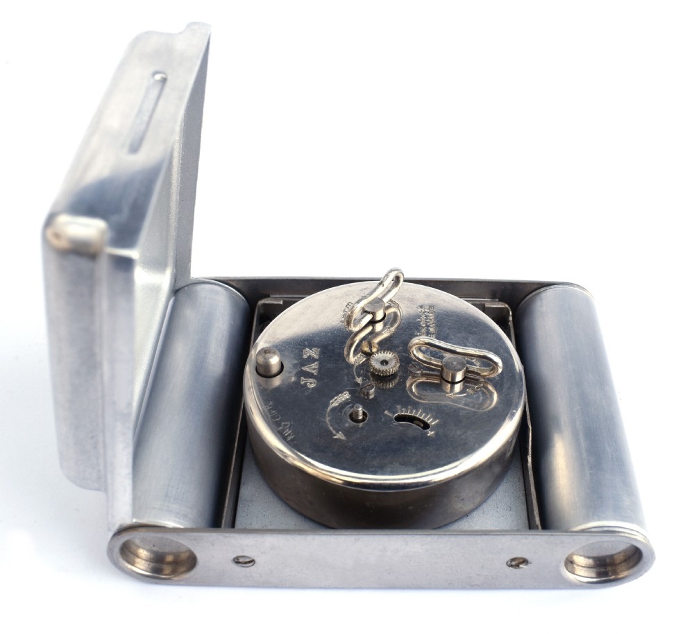 Art Deco Chrome Cased Travel Alarm by JAZ, c1930 View VII