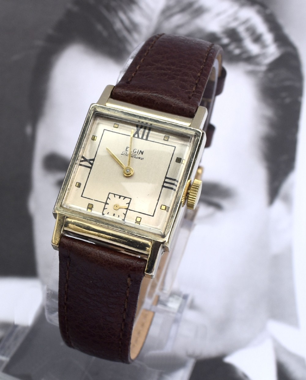 Art Deco Gents 10k GF Watch By Elgin, Serviced, c1946