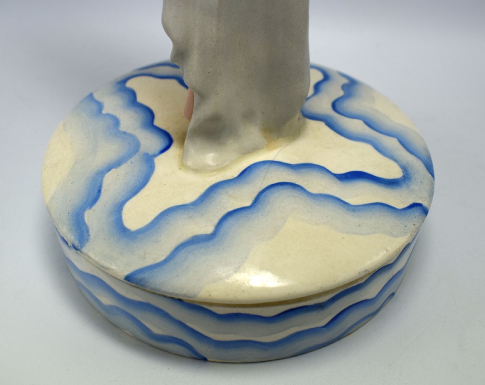 Art Deco Super Rare Ceramic Bathing Belle Powder Box, c1930 View VII