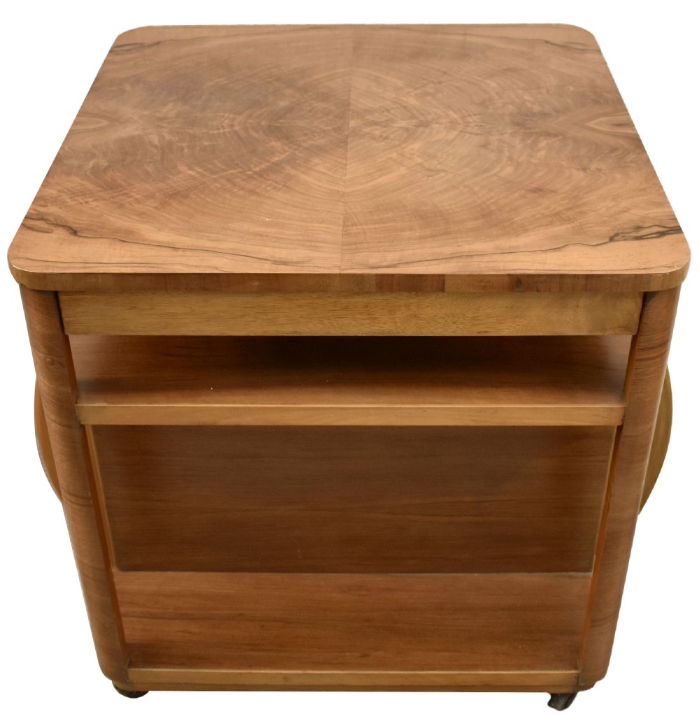 Art Deco Walnut Cocktail Cabinet On Casters, c1930 View V