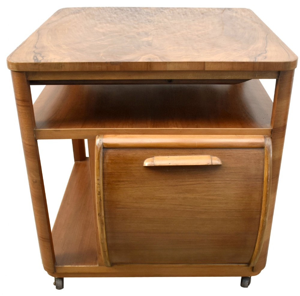 Art Deco Walnut Cocktail Cabinet On Casters, c1930 View VI