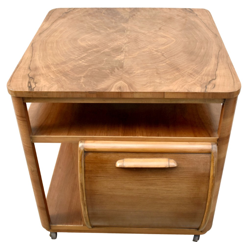 Art Deco Walnut Cocktail Cabinet On Casters, c1930 View VIII