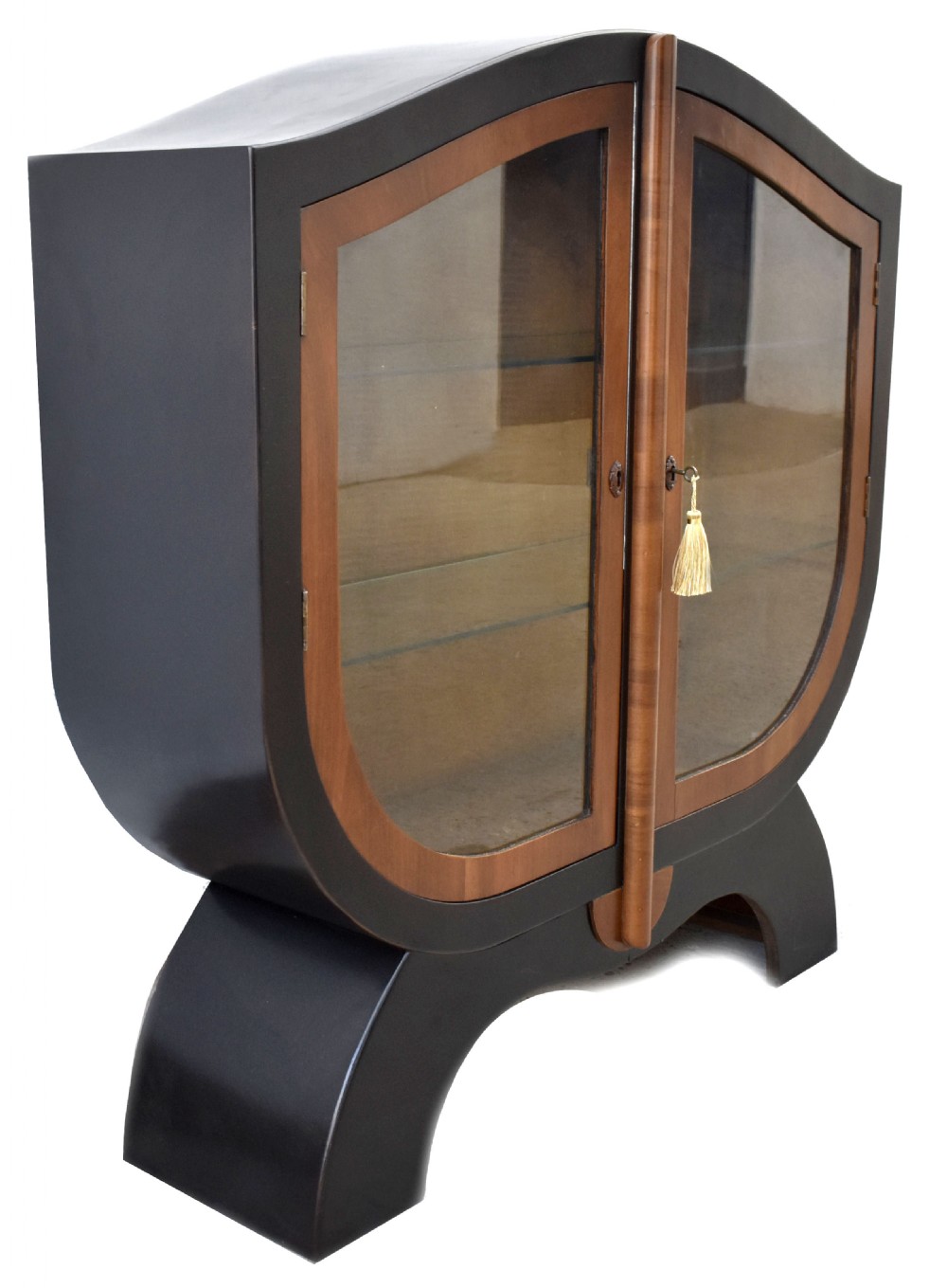Art Deco Ebonized & Walnut Glass Cabinet, c1930 View III