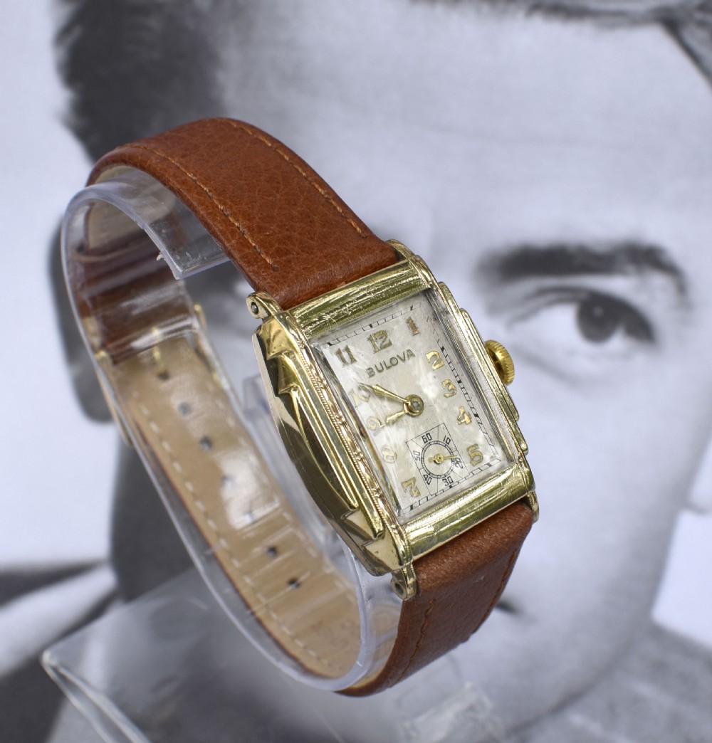 Art Deco Gents Watch, 10k Gold, By Bulova, Serviced, c1936 View VI