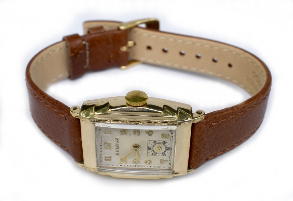 Art Deco Gents Watch, 10k Gold, By Bulova, Serviced, c1936 View VII
