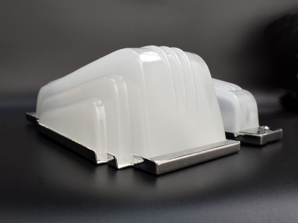 Art Deco Pair Of Odeon Opaque Glass Wall Lights, c1930 View IX