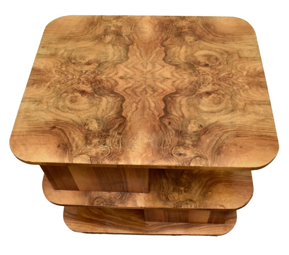 Art Deco Walnut Sectional Book Table, English, c1930 View II