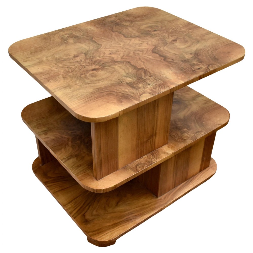 Art Deco Walnut Sectional Book Table, English, c1930 View III