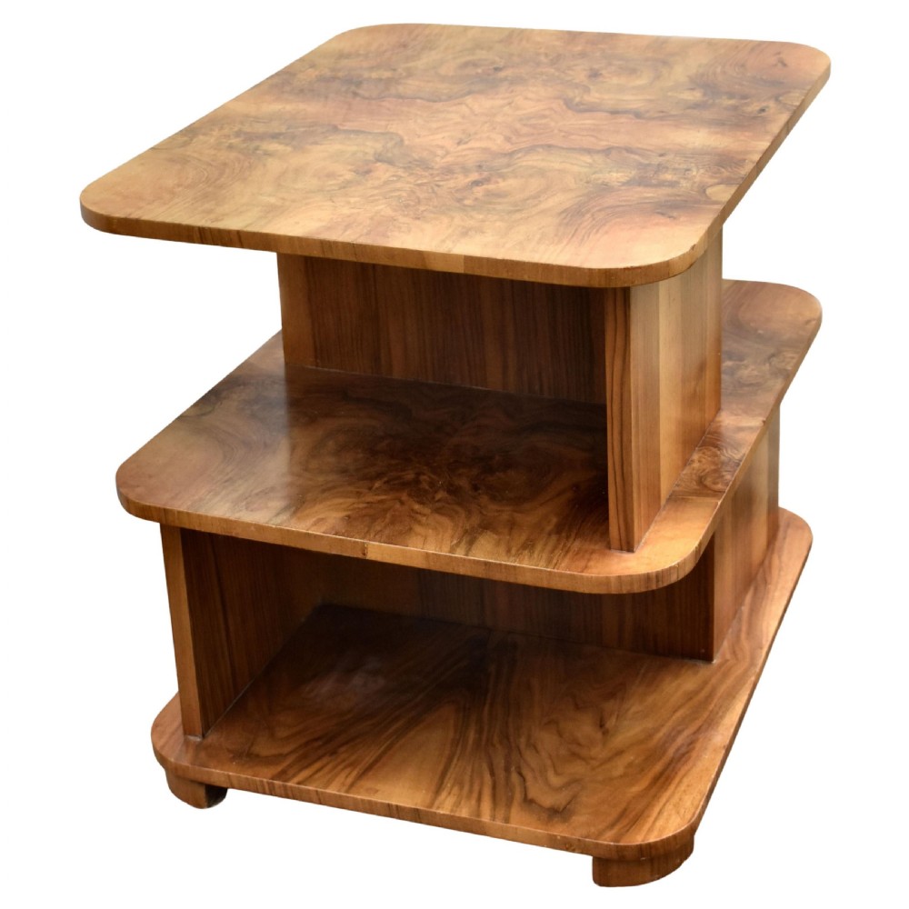 Art Deco Walnut Sectional Book Table, English, c1930 View V
