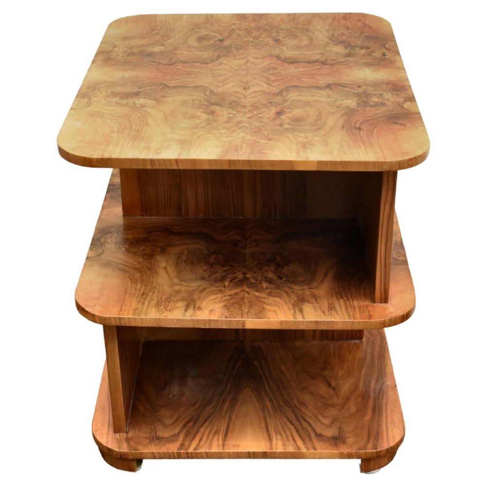 Art Deco Walnut Sectional Book Table, English, c1930 View VI