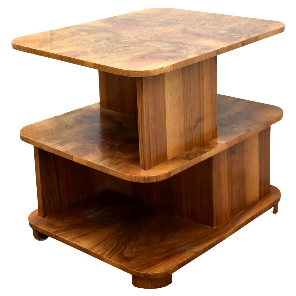 Art Deco Walnut Sectional Book Table, English, c1930 View VIII