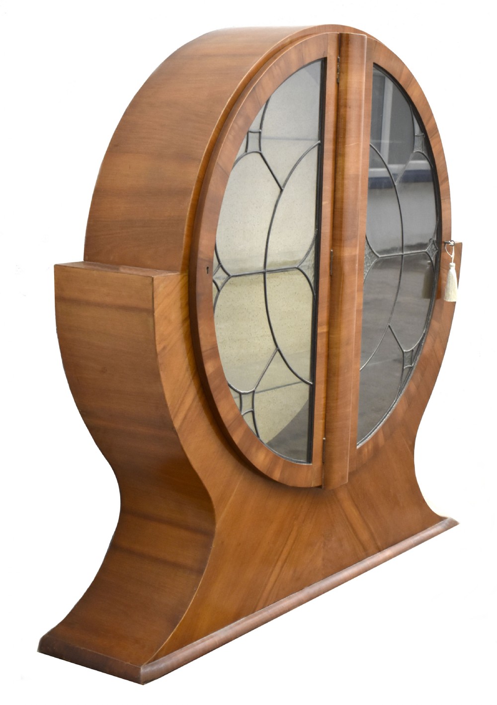 Art Deco Impressive Walnut Display Cabinet , c1930 View II