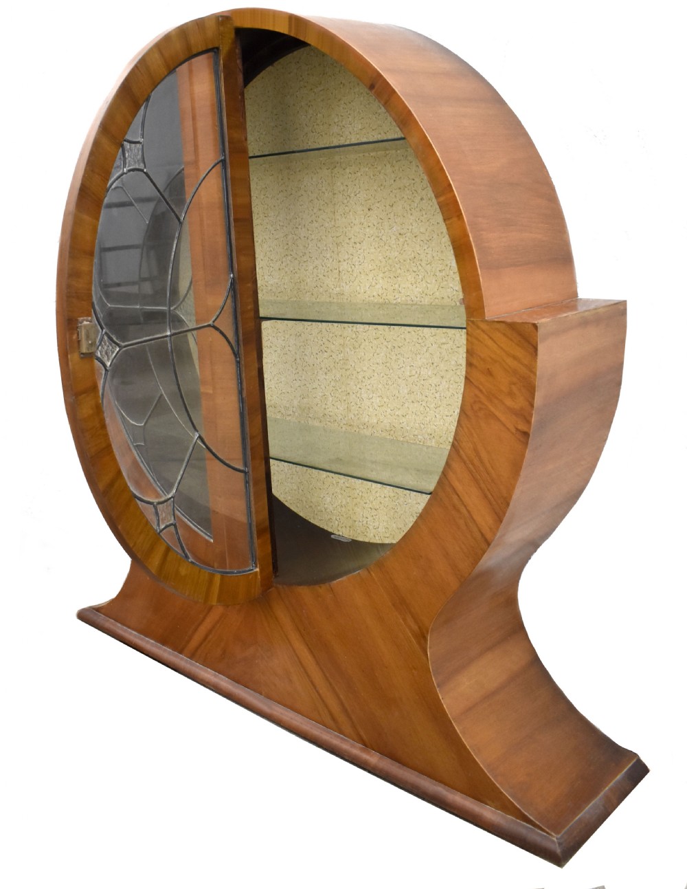 Art Deco Impressive Walnut Display Cabinet , c1930 View IV