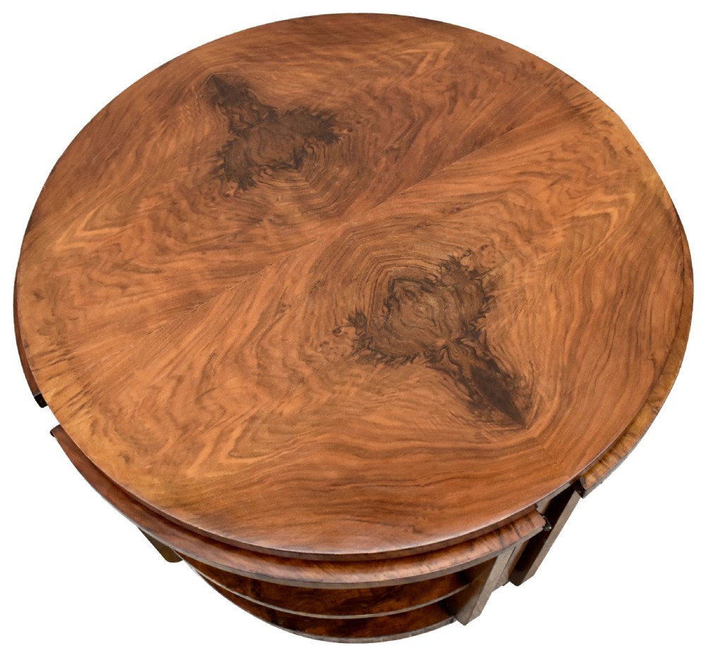 Art Deco Walnut Quintetto Nest Of Five Tables, c1930 View IV