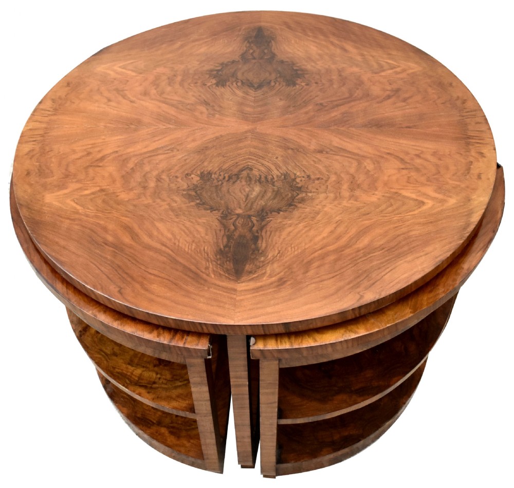 Art Deco Walnut Quintetto Nest Of Five Tables, c1930 View VI