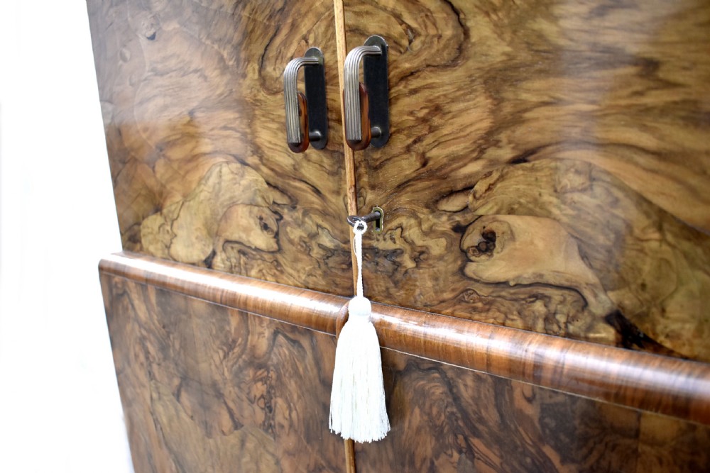 Art Deco Figured Walnut Single Wardrobe, c1930 View II