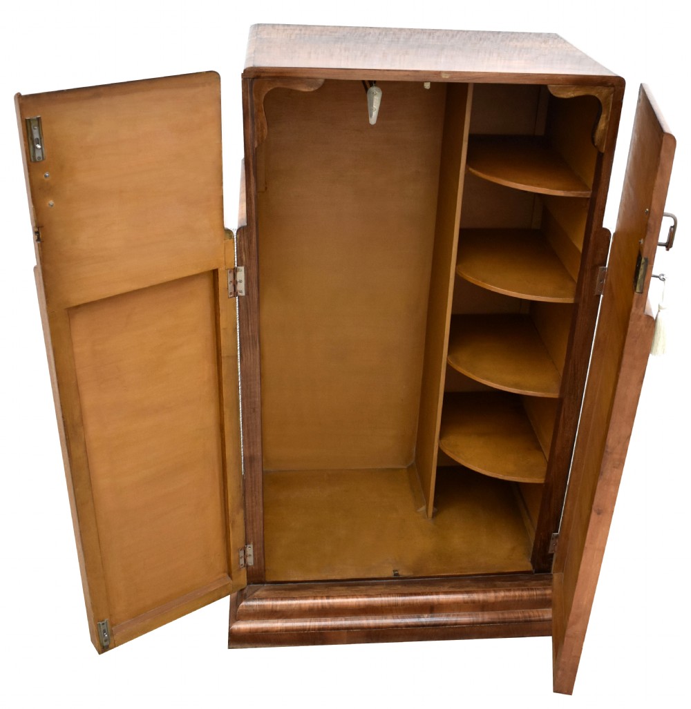 Art Deco Figured Walnut Single Wardrobe, c1930 View VII