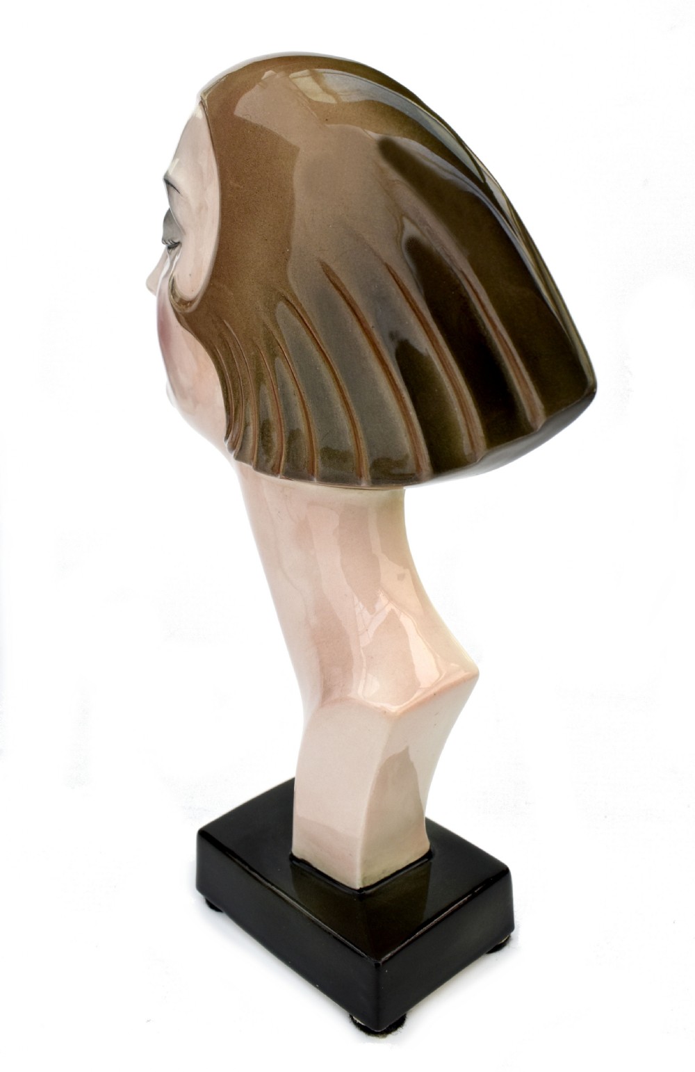 Art Deco Ceramic Head Bust By Katzhutte Hertwig & Co, c1930 View VI