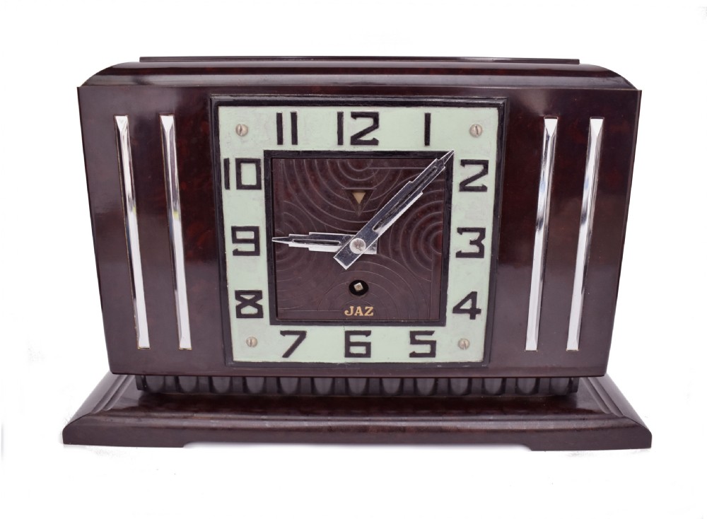 Art Deco French Bakelite Mantle clock By Jaz, c1930