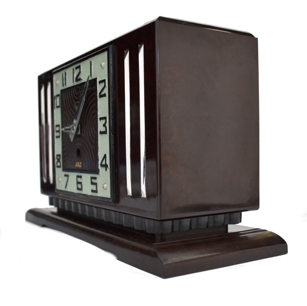 Art Deco French Bakelite Mantle clock By Jaz, c1930 View V