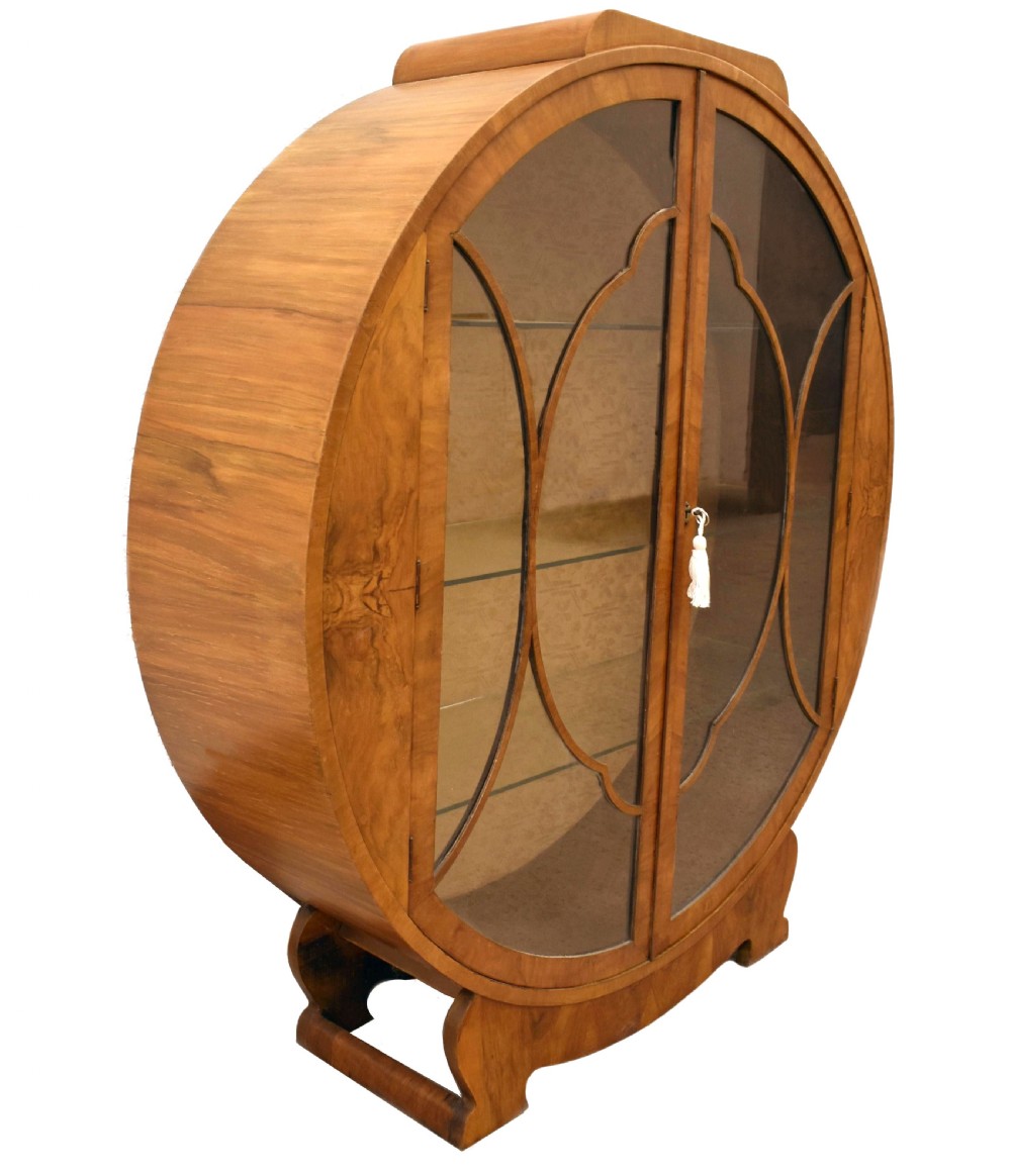 Art Deco Walnut Cloud Display Cabinet, c1930 View II
