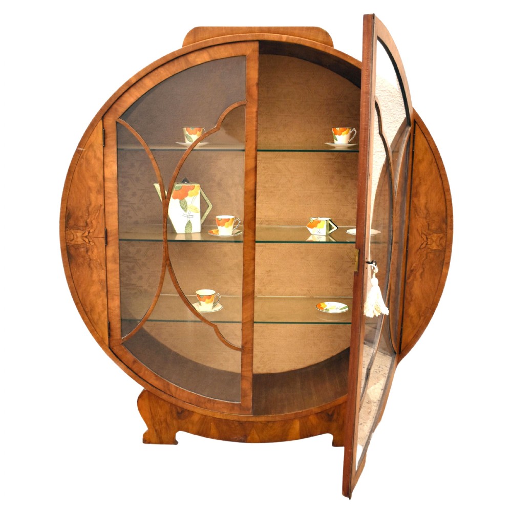 Art Deco Walnut Cloud Display Cabinet, c1930 View V
