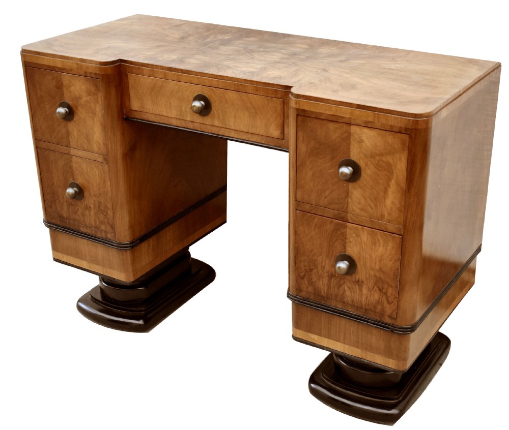 Art Deco Figured Walnut Desk, c1930 View III
