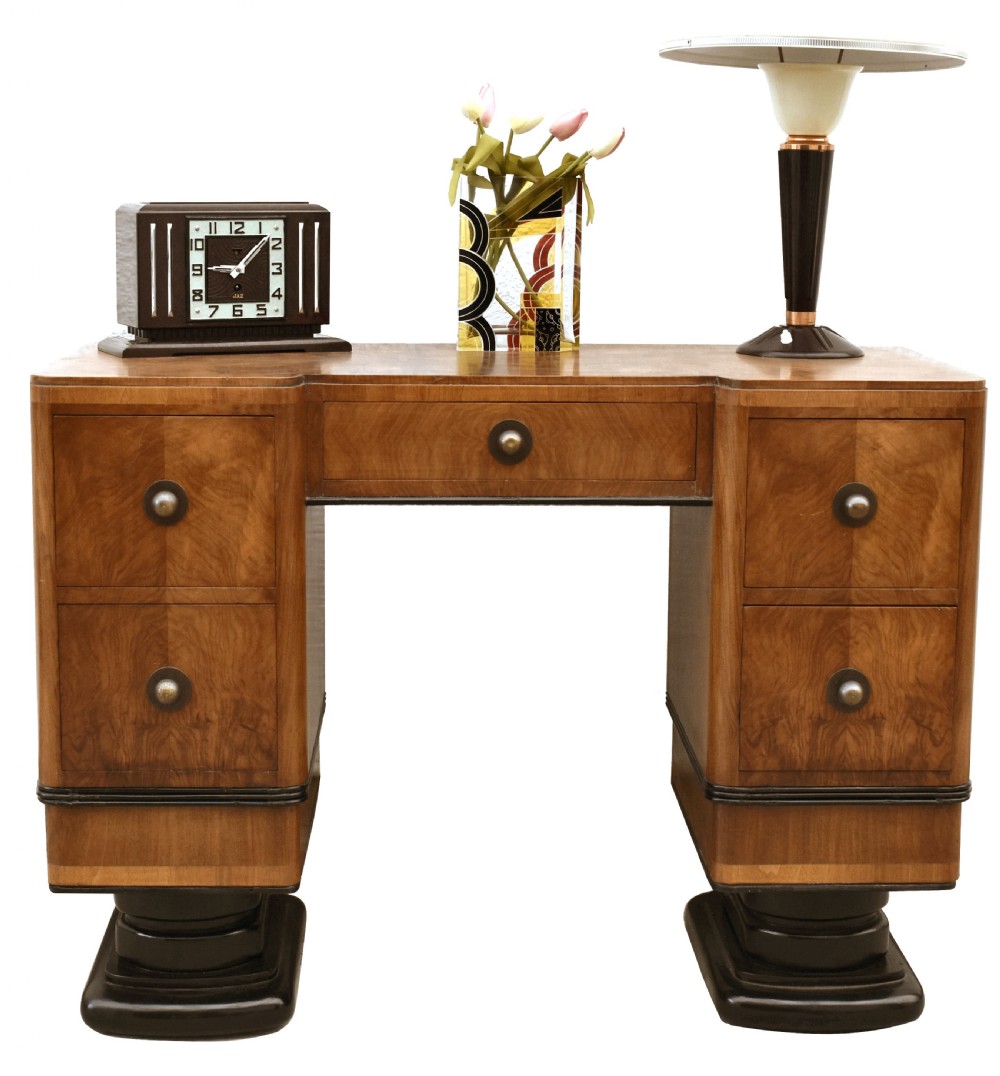 Art Deco Figured Walnut Desk, c1930 View VI