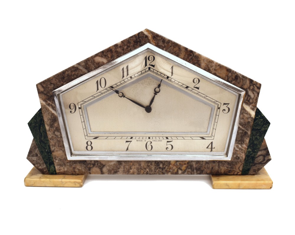Art Deco English Mantle Clock , 8 Day, Serviced, c1930