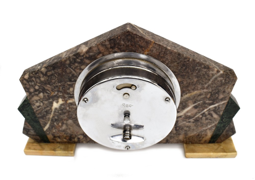 Art Deco English Mantle Clock , 8 Day, Serviced, c1930 View IV